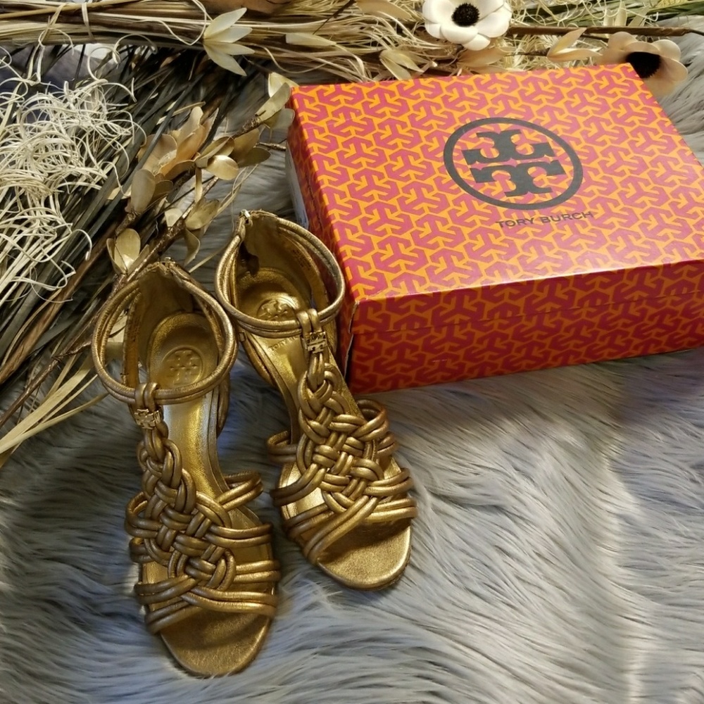 Tory Burch metallic heeled sandals 